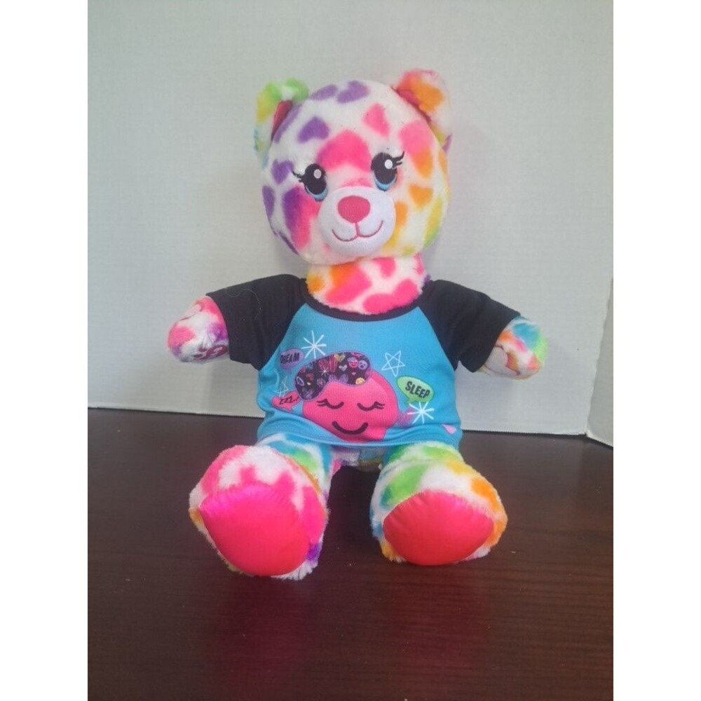2018 Build A Bear Rainbow Hearts Kitty With BAB Shirt